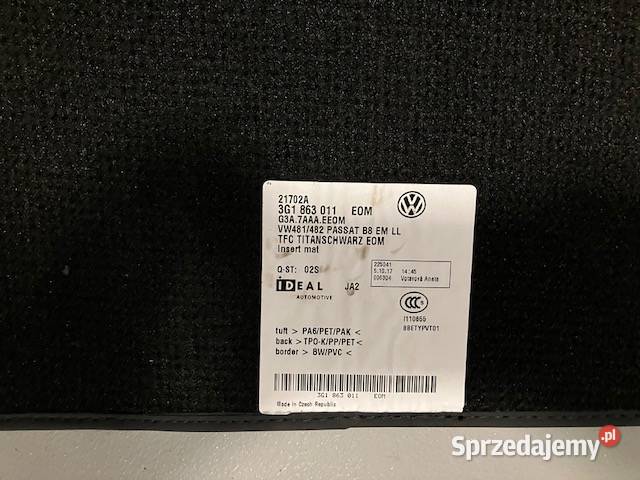 Oryginalne dywaniki welurowe VW GOLFSKODA Kraków