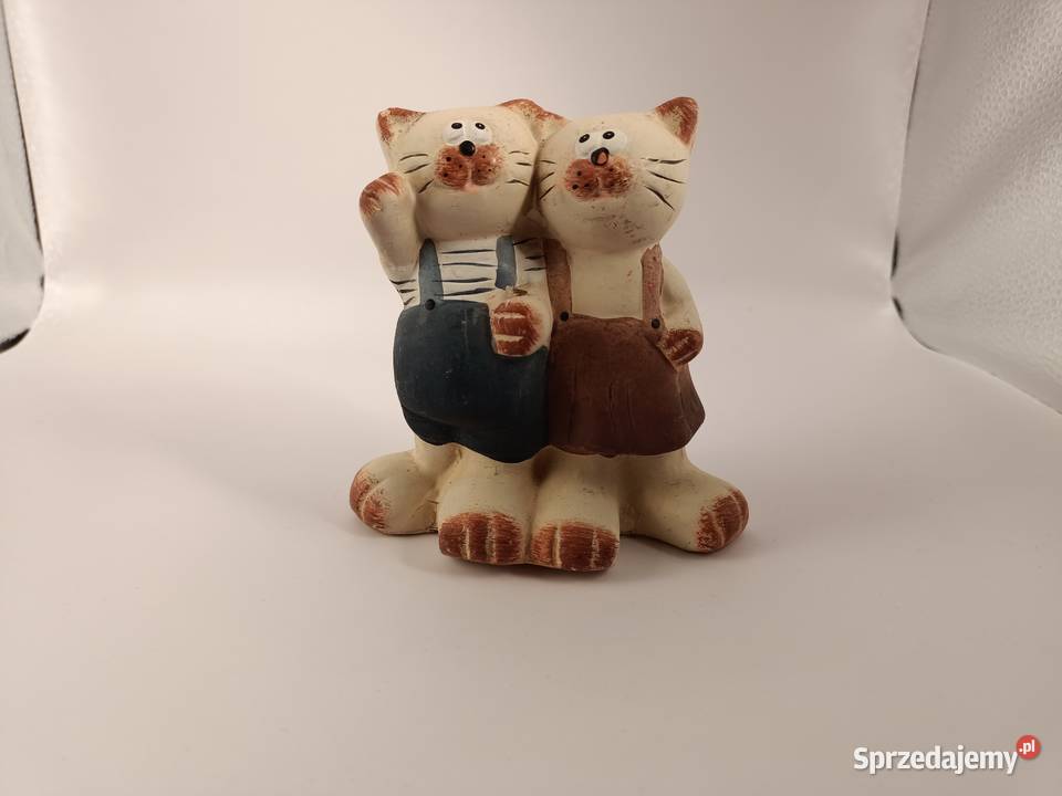 Figurka kot kotek glinka PARA KOTKÓW W