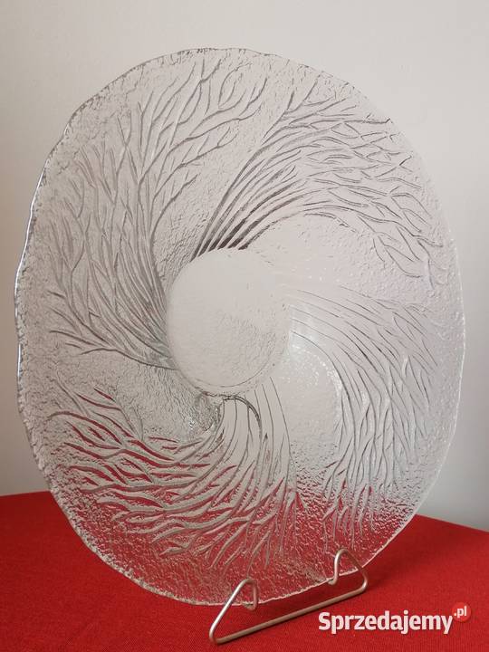 Leśna duża szklana patera Mantsalę dolnośląskie Wałbrzych