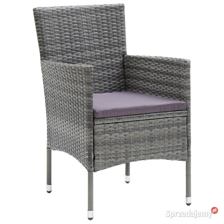 Krzesła ogrodowe 4 rattan PE szare WM310563 Warszawa