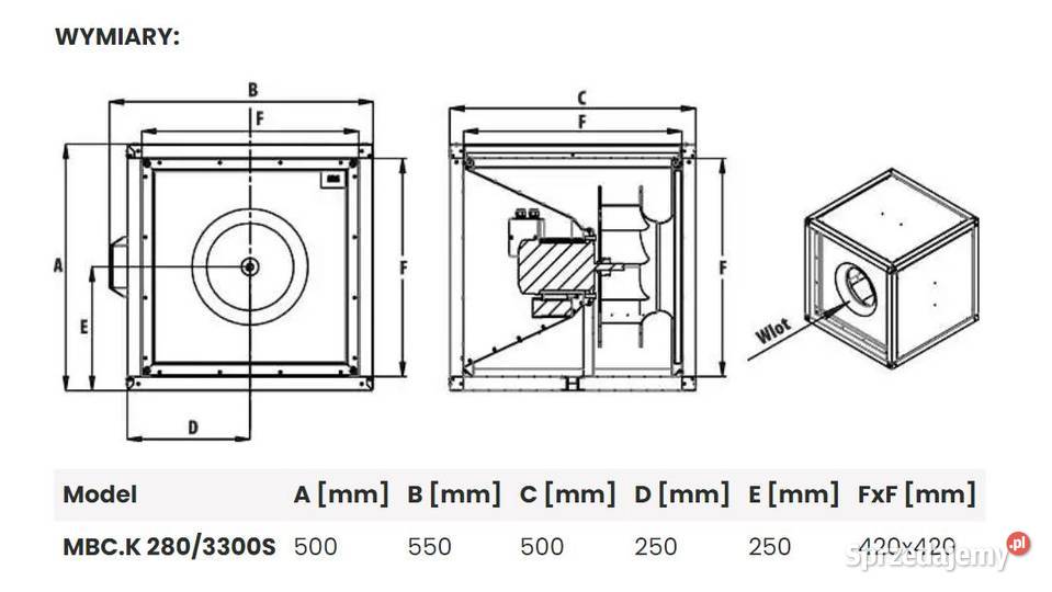 Wentylator kuchenny GASTONOMICZNY MBCK 280 3300S śląskie Pszczyna