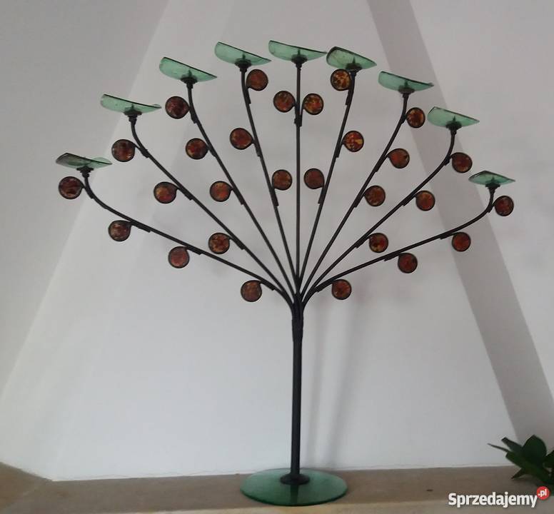 Efektowny świecznik metaloplastyka dolnośląskie Wrocław