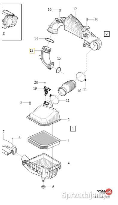 Volvo XC40 przewod powietrza dolot waz OE Bielany Wrocławskie