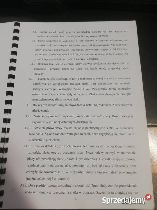 Automatyczna rozcinarka siatki TYP ARS 1001 wielkopolskie Wioska