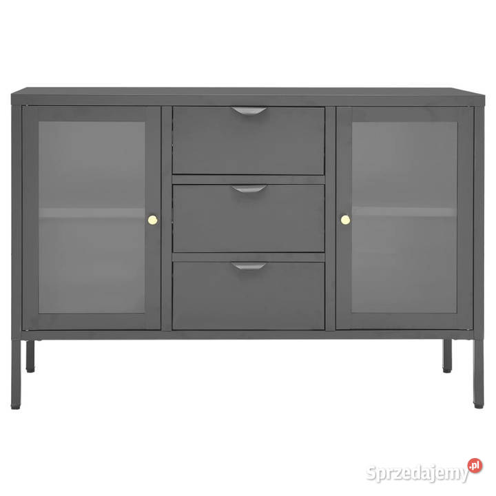 Komoda antracytowa 105x35x70 stal i szkło Warszawa sprzedam