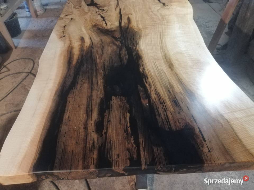 Stół monolit 300x107x7jesion dab oak epoxy resin Przysucha