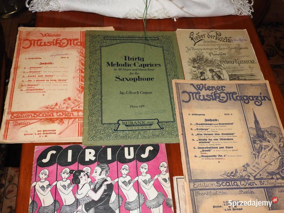 Kolekcja magazynów muzycznych nut z XIX XX wieku