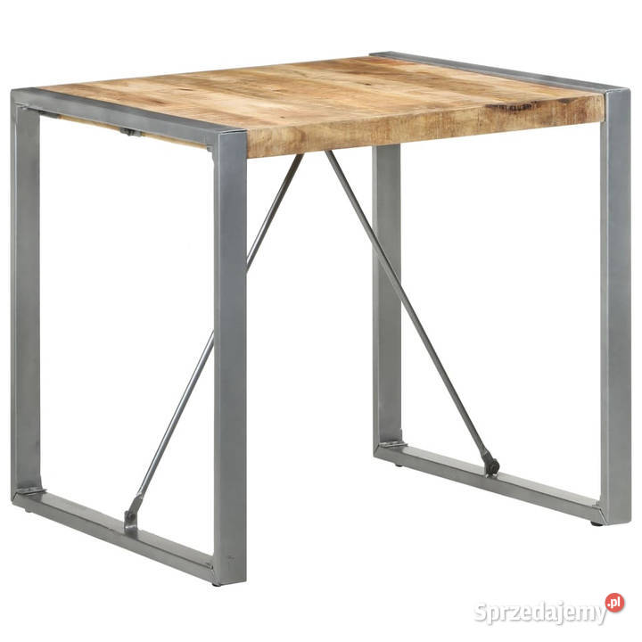 Stół jadalniany 80 x 80 x 75 surowe drewno mango