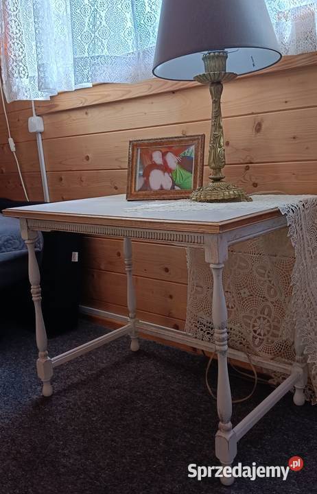 Drewniany stolik vintage retro Shabby chic złote 71cm mazowieckie Warszawa