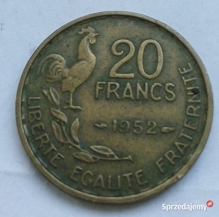 FRANCJA 20 FRANCS 1952 rKOGUT Numizmatyka Legionowo