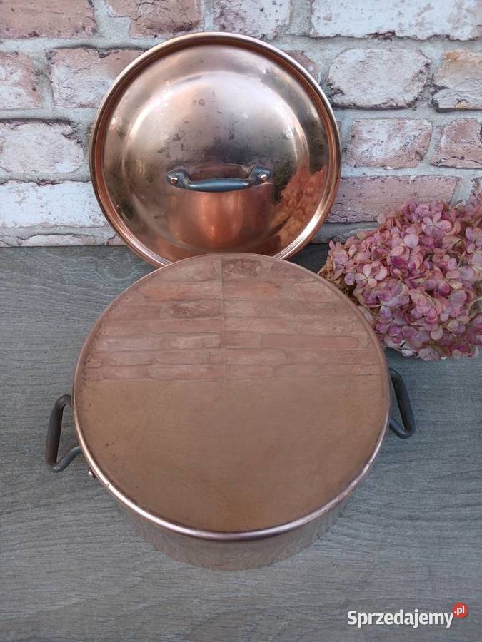 Miedziany garnek z pokrywką poj 4 litry Warszawa