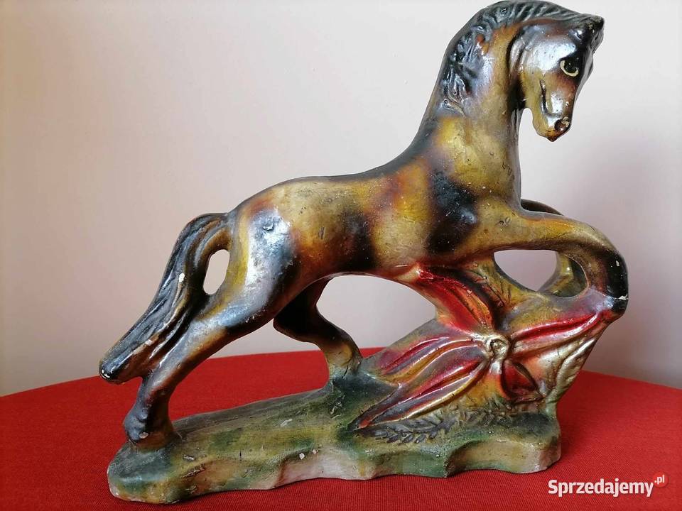 Figura Masywna Gipsowa Koń 1970 Wałbrzych