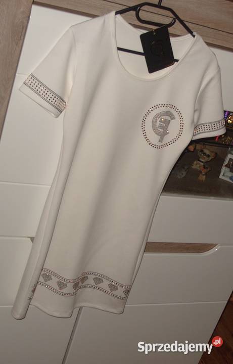 śmietankowa sukienka CHERLIZE FASHION ozdobne żółty/złoty Rawicz