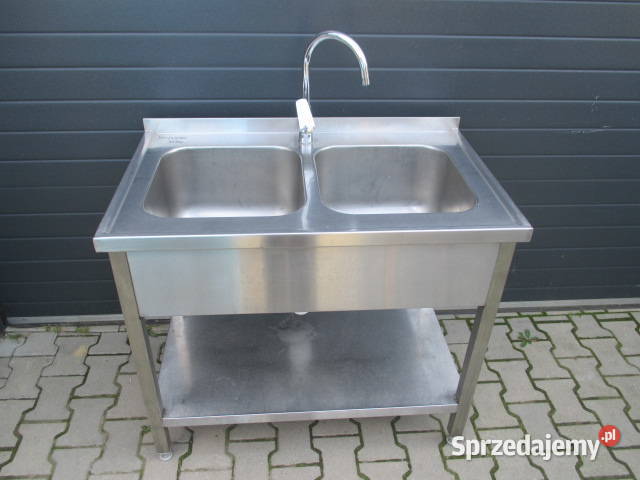Zlew 2 Komory Dwukomorowy Z Półką Stal wielkopolskie Ostrów Wielkopolski