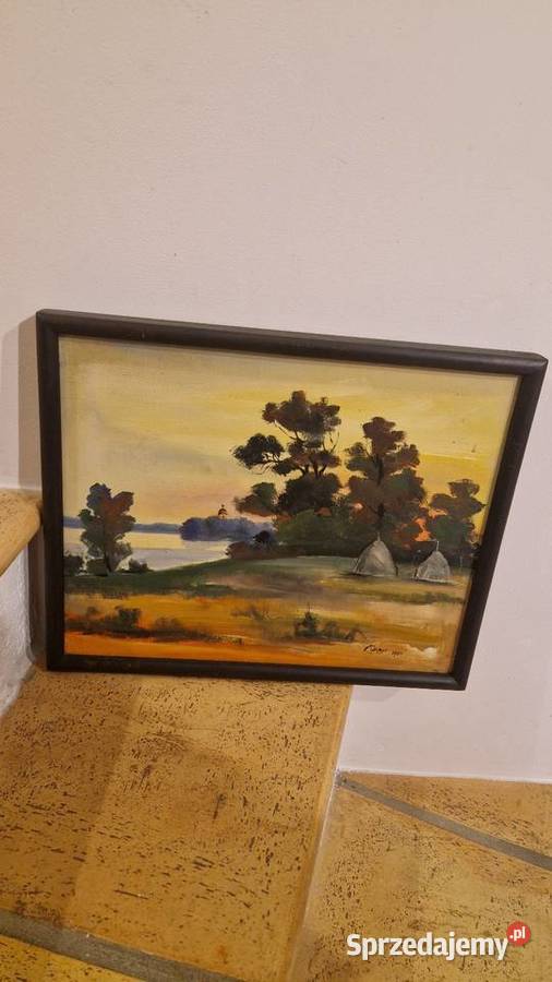 OBRAZ martwa natura kwiaty olej płótno autograf lubelskie Lublin