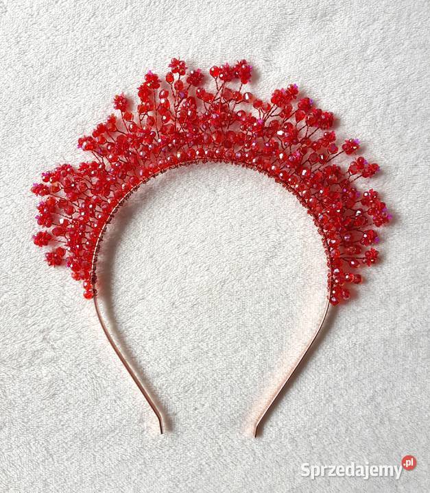 Opaska do włosów korona tiara cyrkonie koraliki Szczecin