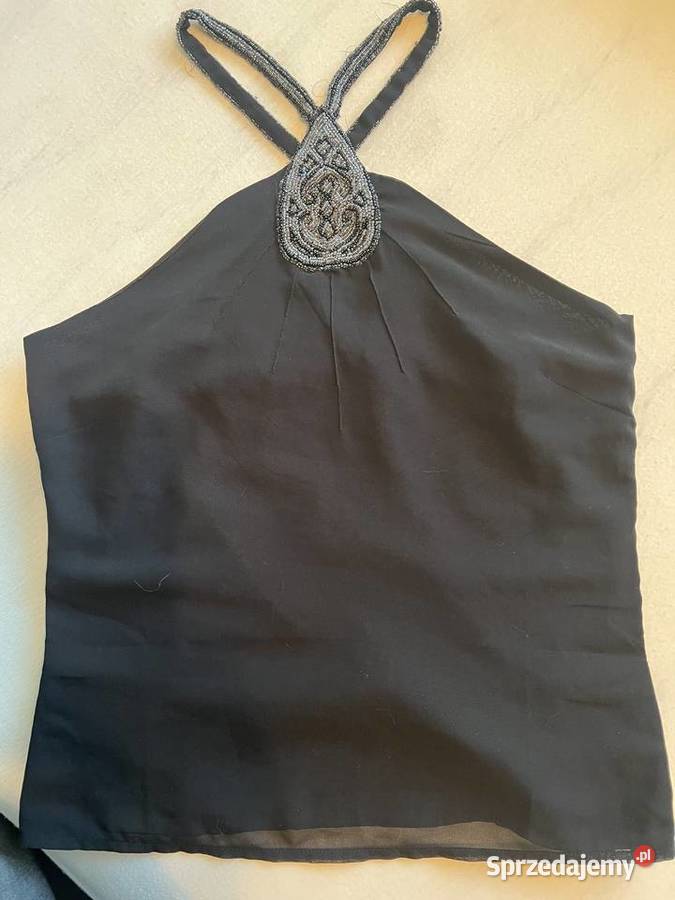 Koktajlowa bluzka na ramiączkach z koralikowym Katowice