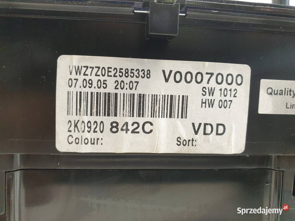 VW Caddy 20 SDI LICZNIK ZEGARY europa 2K0920842C lubelskie Chełm sprzedam