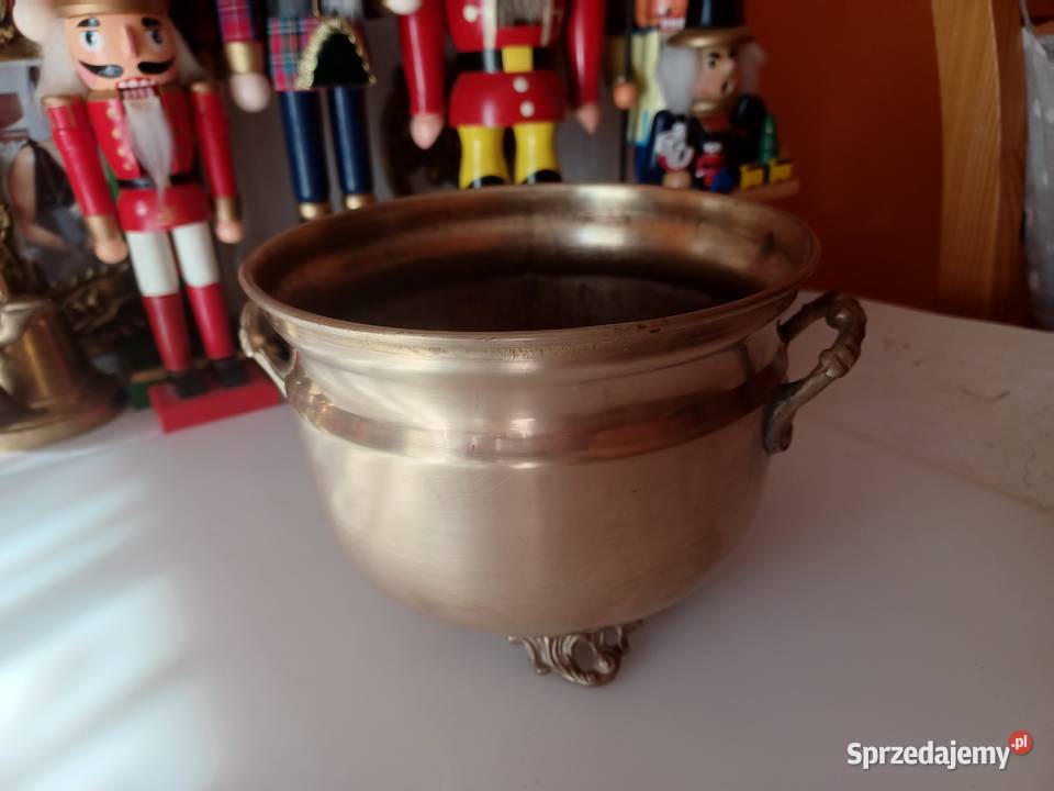 Duża mosiężna donica Poznań