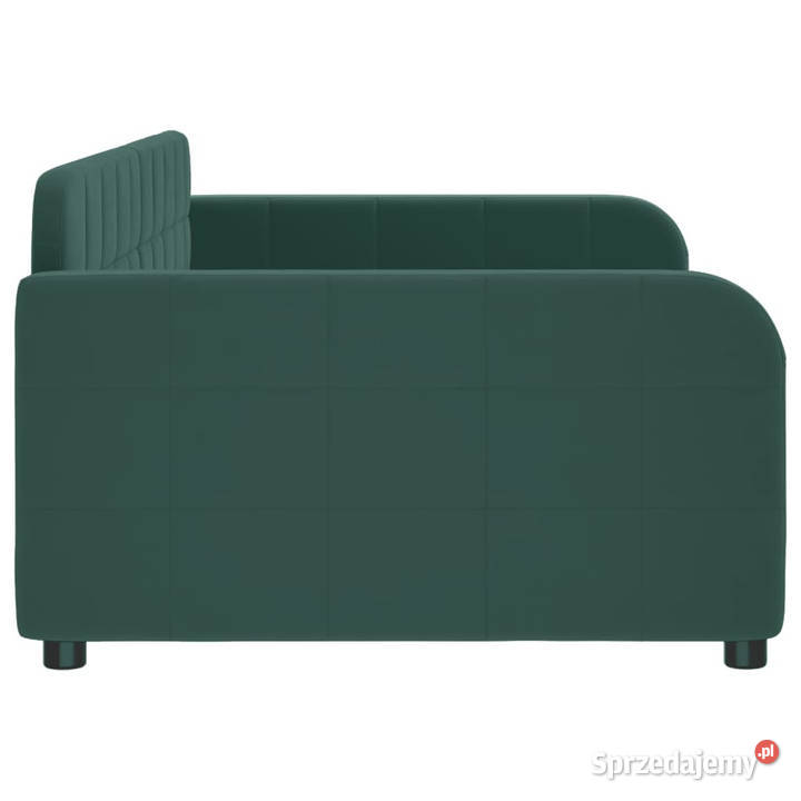 Sofa z funkcją spania ciemnozielona aksamitna Warszawa