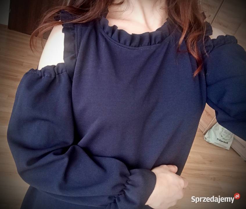 Luźna granatowa sukienka Vubu XS165 Nysa