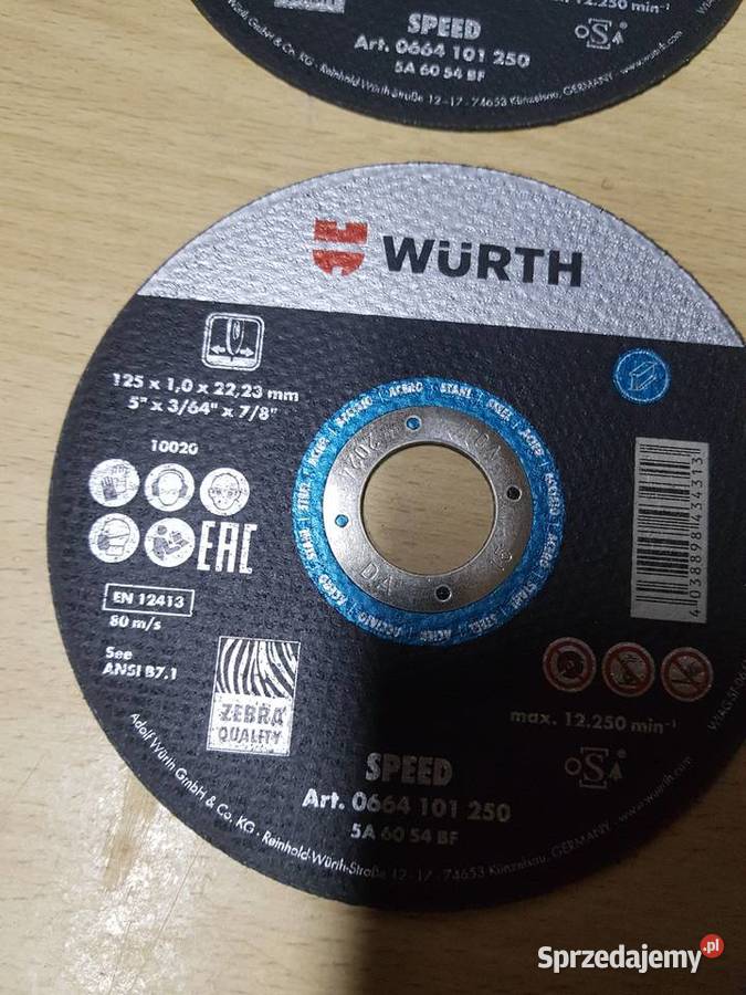 WURTH Tarcza 125 x 10 mm do cięcia stali ZEBRA Głogowa