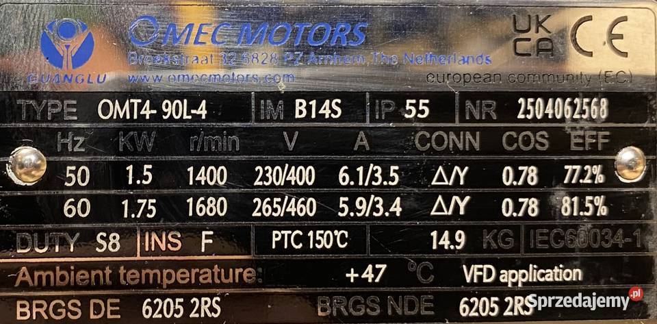 motoreduktor przekładnia 15kW 25obr Lenze kujawsko-pomorskie Pigża