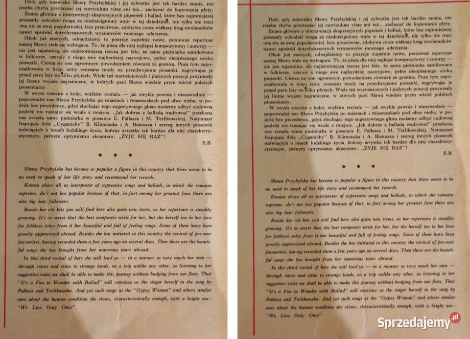 1966 Sława Przybylska Ballady i piosenki 3 Płyta Kielce