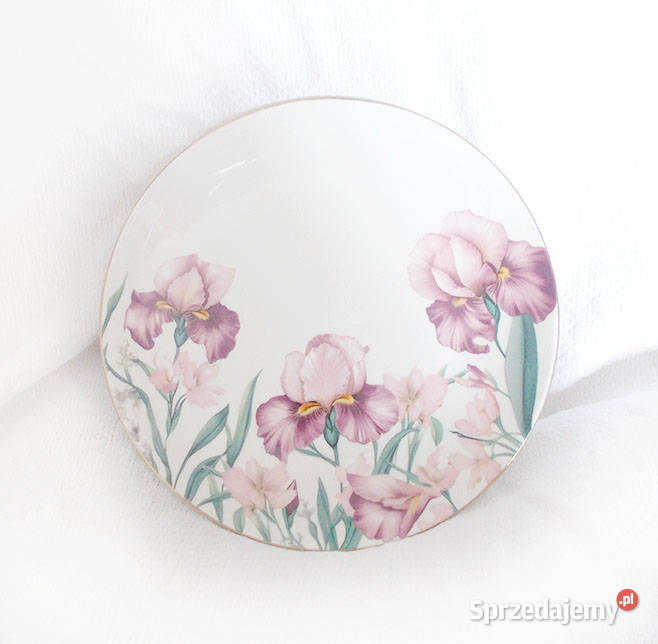 porcelanowy talerzyk deserowy irysy talerzyk z opolskie