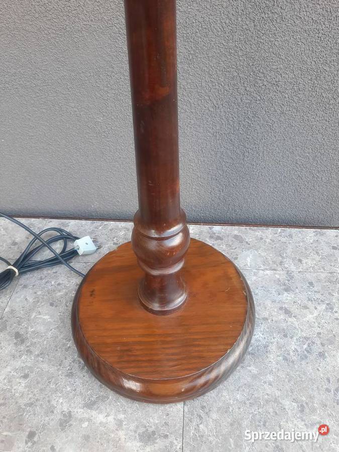 Stara lampa lampka podłogowa drewno Tczew