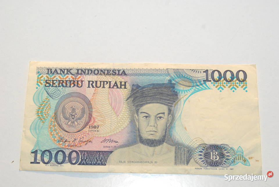 Stary banknot pieniądz 1000 Rupiah Indonezja Cieszyn