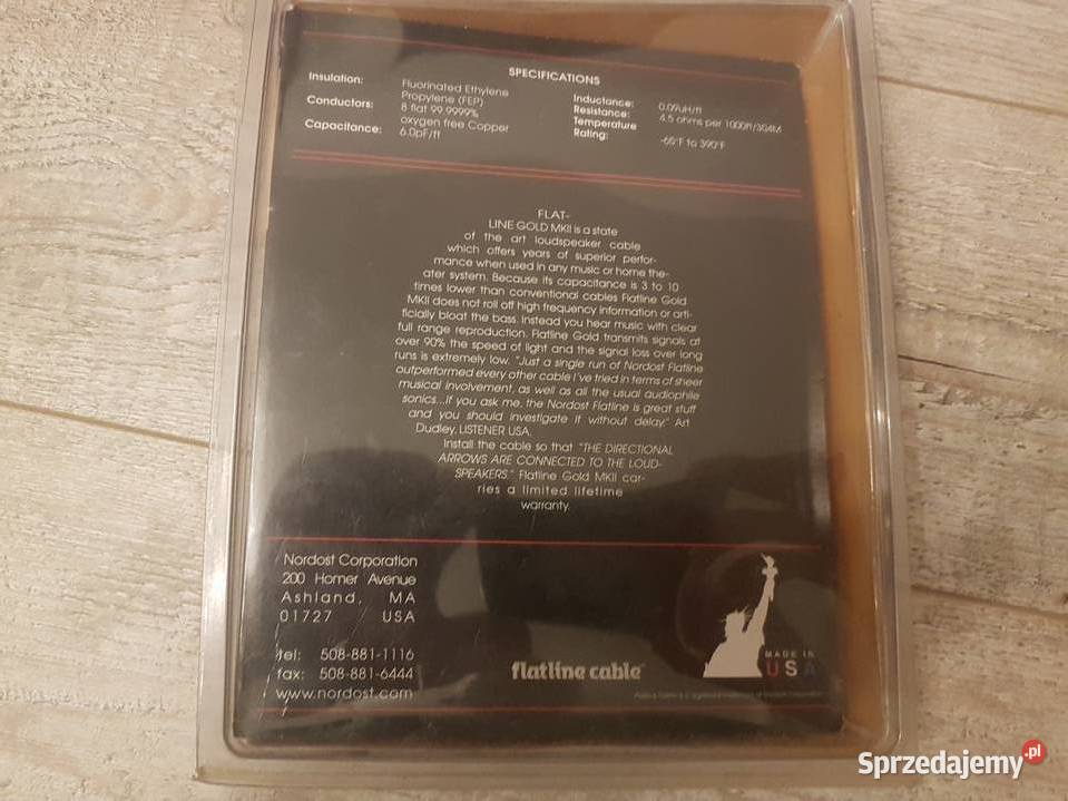 NORDOST FLATLINE GOLD MK 2kable głośnikowe 2x2m sprzedam