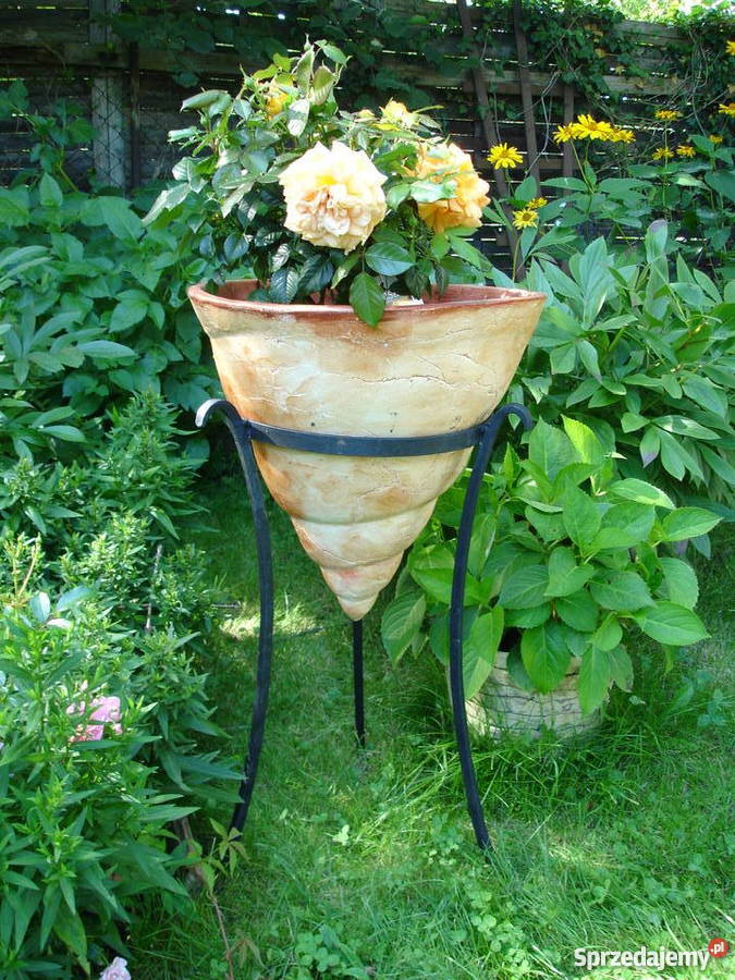 Donica ceramiczna mrozoodporna w stojaku 40X40 dolnośląskie Jelenia Góra