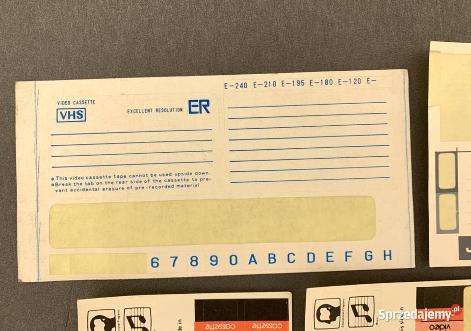 Etykiety PRL na kasety Video naklejki Pozostałe Stalowa Wola