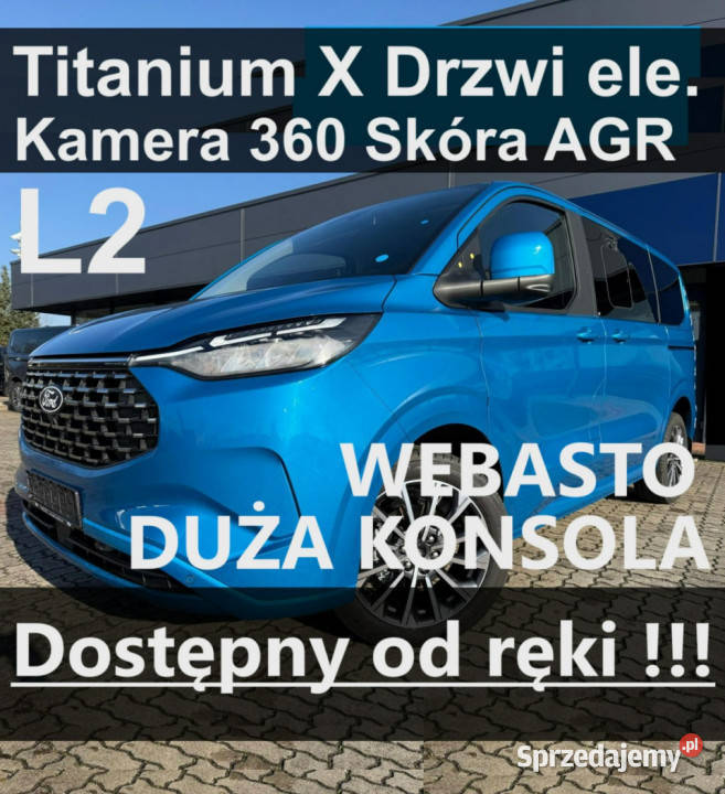 Ford Tourneo Custom 4X4 L2 Titanium X Webasto lakier metallic Szczecinek
