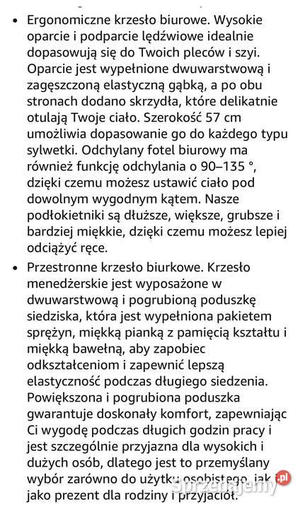 Ergonomiczne krzesło biurowe białe ze skóry PU Pozostałe Bielsko-Biała