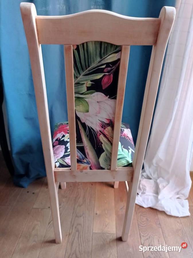 Krzesło drewniane vintage flower oldschool Wrocław