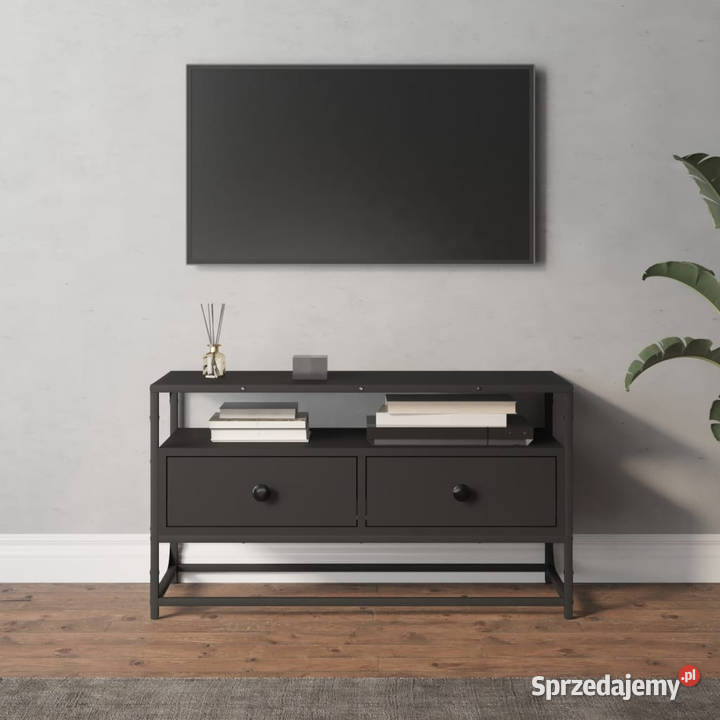 Szafka pod TV czarna 80x35x45 materiał