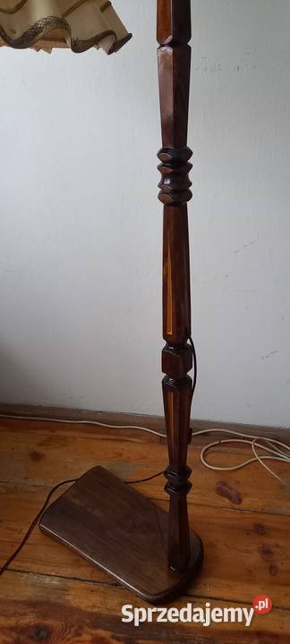 Drewniana lampa podłogowa z abażurem ruchome Skierniewice