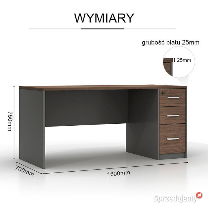 Biurko Angel Loft Work Dark 160 75cm podkarpackie Jarosław