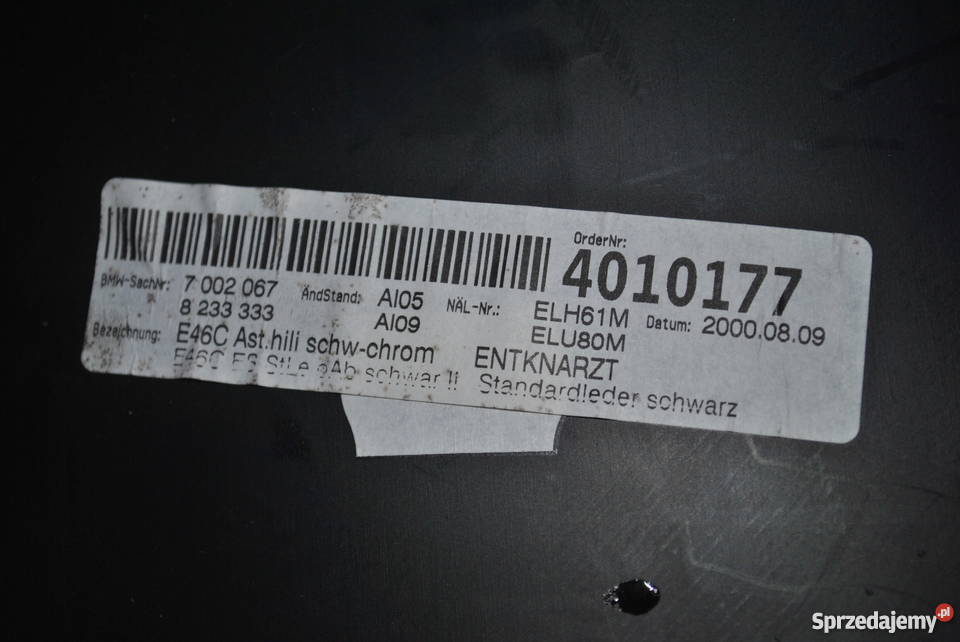 Wkład tapicerki lewej tylnej BMW E46 Wyposażenie wnętrza śląskie sprzedam
