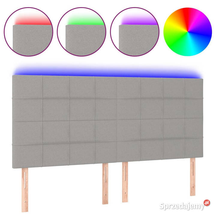 Zagłówek do łóżka z LED jasnoszary 200x5x118128 Ramy i stelaże Warszawa