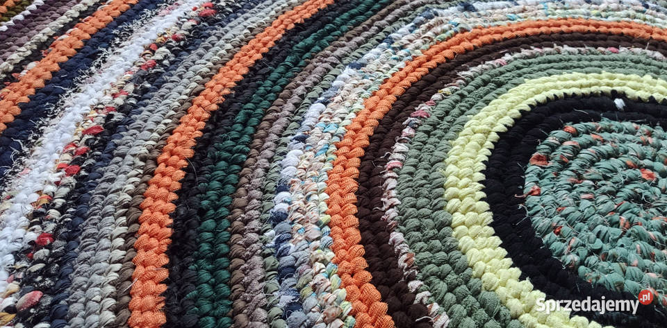 Dywan okrągły 152 rękodzieło zero waste Łódź