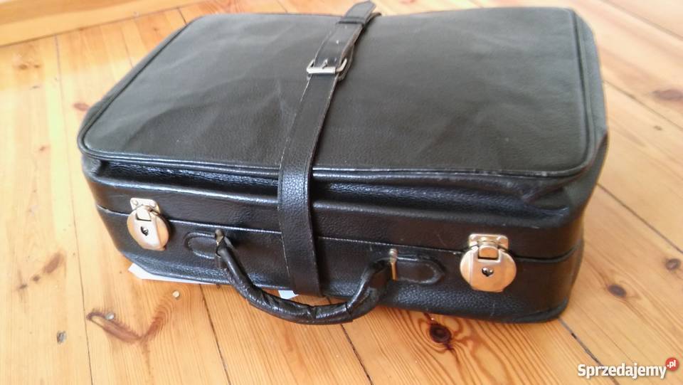 WALIZKA czarna skórzana antyk unikat Gdańsk