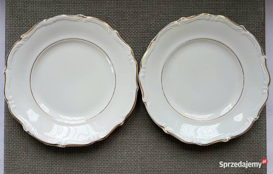 Porcelana Wałbrzych talerzyki deserowe PRL śląskie Ruda Śląska
