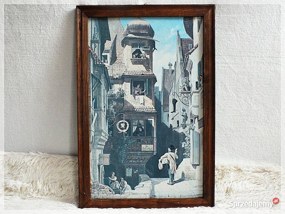 Stary obraz Der Briefbote im Rosental Rarytas o Żary