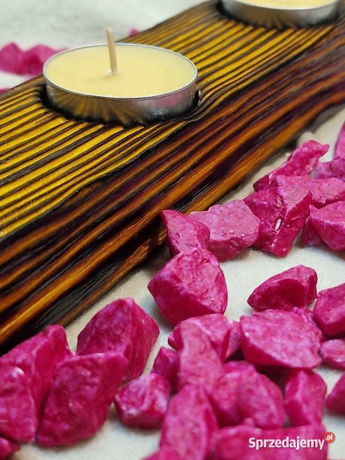 Świecznik Shou Sugi Ban drewno świerkowe Sępopol