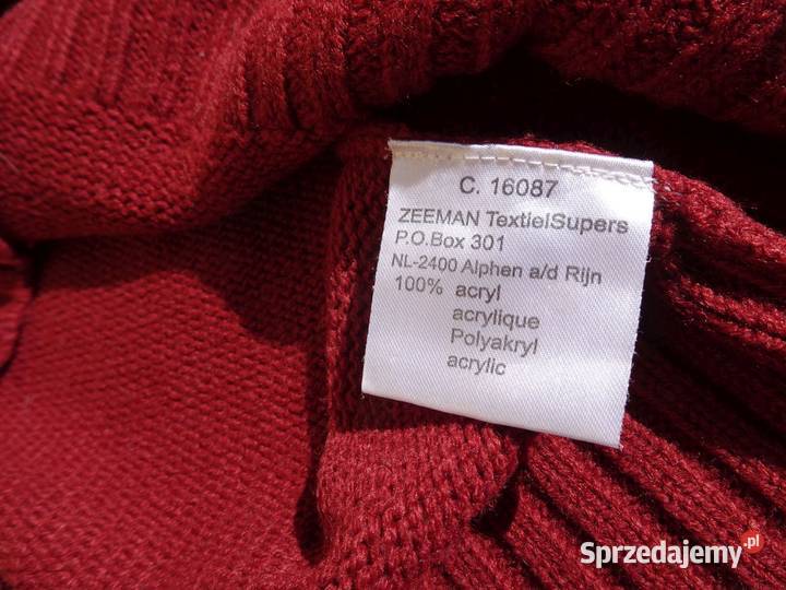 ZEEMAN Bordowy Sweter duży Golf 36 38 Coguette małopolskie Nowy Sącz