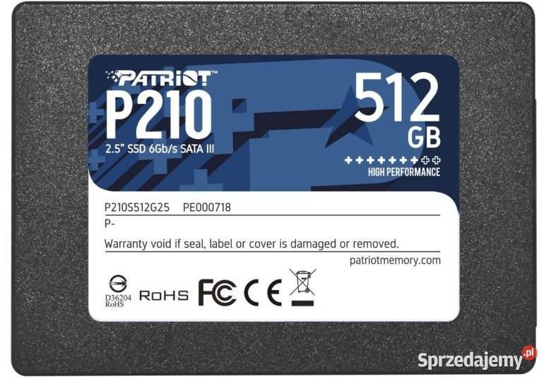 Dysk SSD Patriot P210S512G25 512 SATA III 25 do laptopa