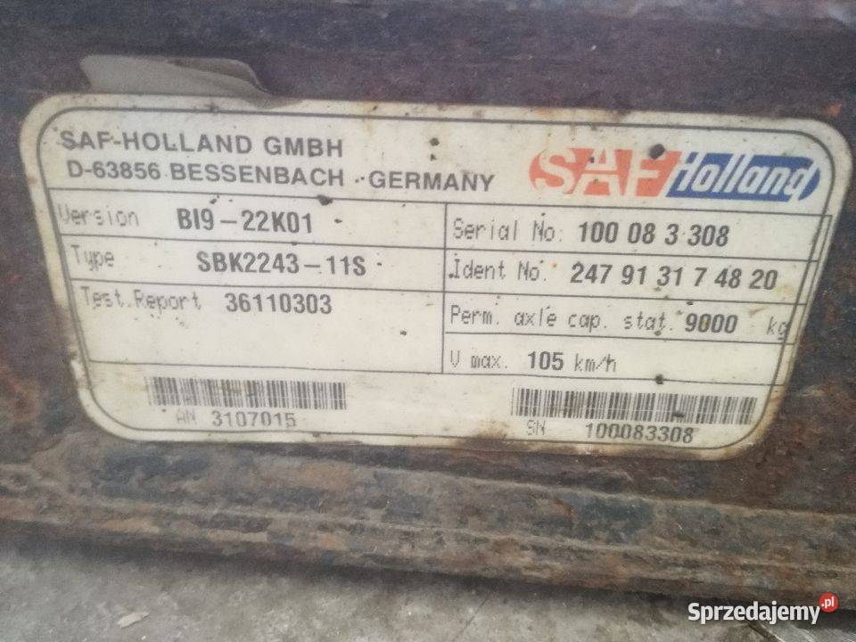 Oś Mercedes TE48C6 9 naczepa przyczepa Osiek